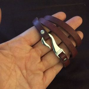 Unique unisex wrap around leather bracelet